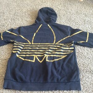 Adidas Black and Gold Sweater with Bold Logo